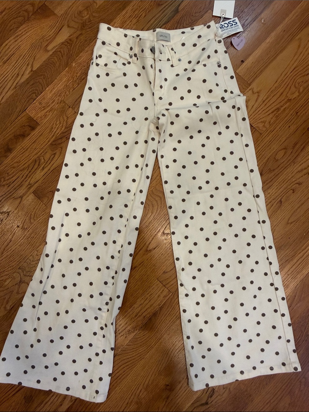 NWT Witty Fox Polka Dot Wide-Leg Jeans
